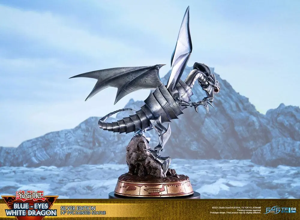 Yu-Gi-Oh! Statuetka PVC Blue-Eyes White Dragon Silver Edition 35 cm zdjęcie produktu