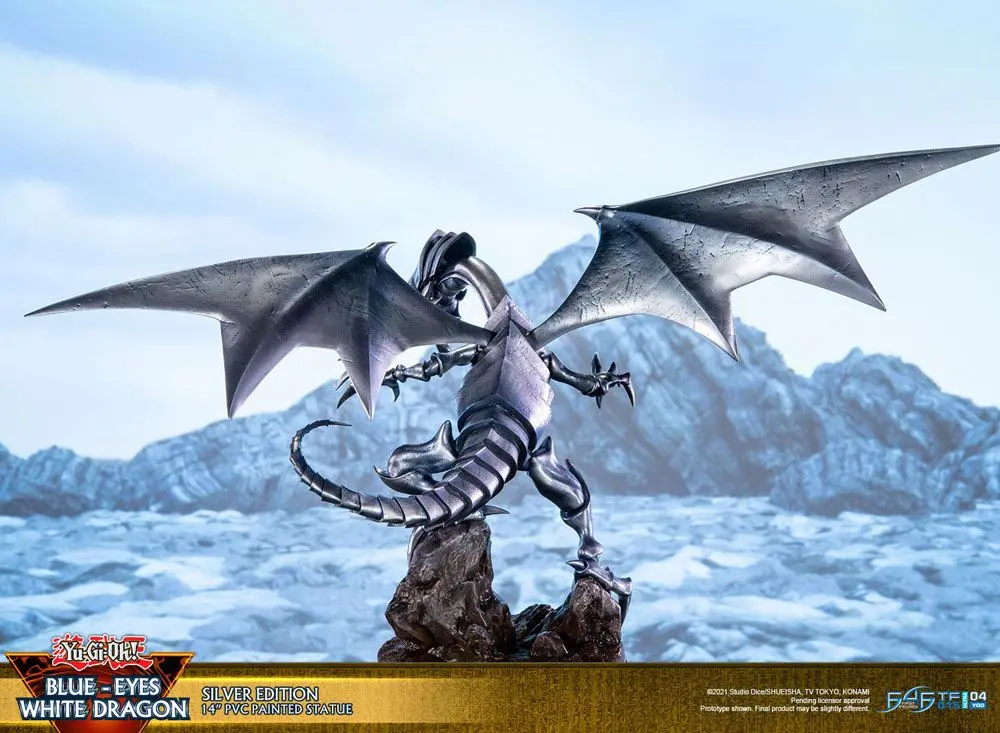 Yu-Gi-Oh! Statuetka PVC Blue-Eyes White Dragon Silver Edition 35 cm zdjęcie produktu