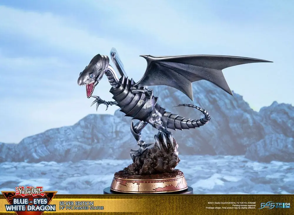 Yu-Gi-Oh! Statuetka PVC Blue-Eyes White Dragon Silver Edition 35 cm zdjęcie produktu
