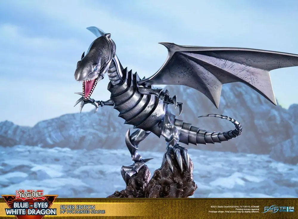 Yu-Gi-Oh! Statuetka PVC Blue-Eyes White Dragon Silver Edition 35 cm zdjęcie produktu