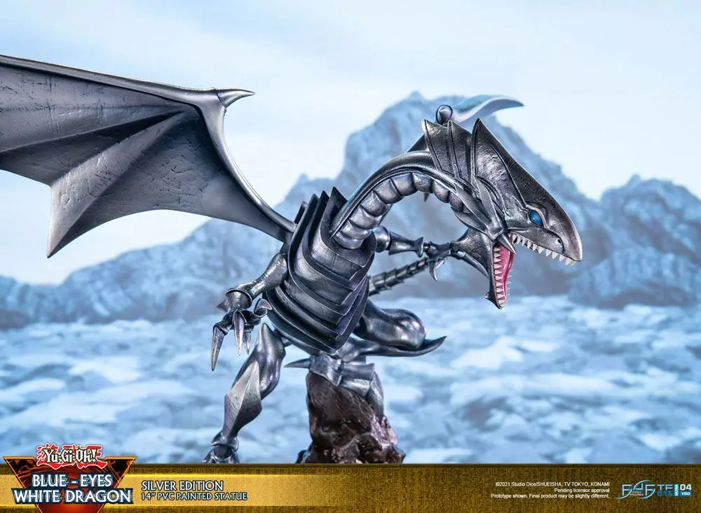 Yu-Gi-Oh! Statuetka PVC Blue-Eyes White Dragon Silver Edition 35 cm zdjęcie produktu