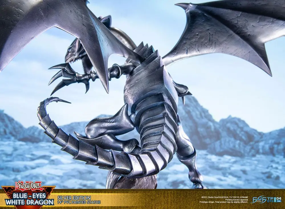 Yu-Gi-Oh! Statuetka PVC Blue-Eyes White Dragon Silver Edition 35 cm zdjęcie produktu