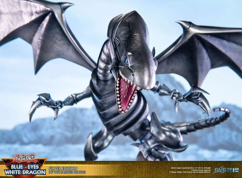 Yu-Gi-Oh! Statuetka PVC Blue-Eyes White Dragon Silver Edition 35 cm zdjęcie produktu