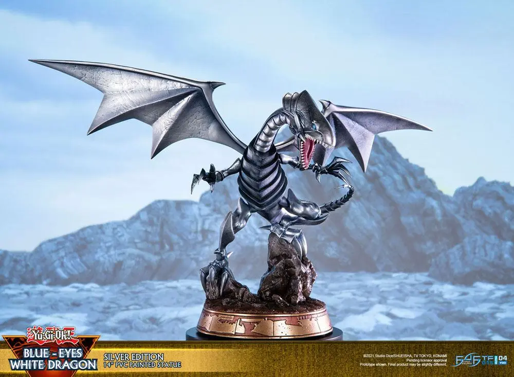 Yu-Gi-Oh! Statuetka PVC Blue-Eyes White Dragon Silver Edition 35 cm zdjęcie produktu