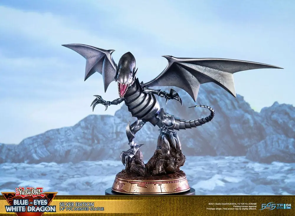 Yu-Gi-Oh! Statuetka PVC Blue-Eyes White Dragon Silver Edition 35 cm zdjęcie produktu