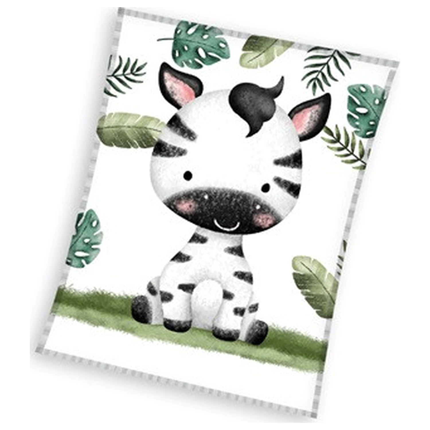 Zebra Leafy polarowy koc zdjęcie produktu