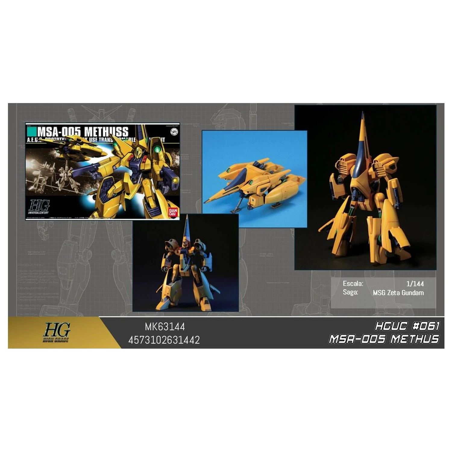 Zeta Gundam MSA-005 Methuss Mobile Suit zestaw modeli HGUC 1/144 zdjęcie produktu