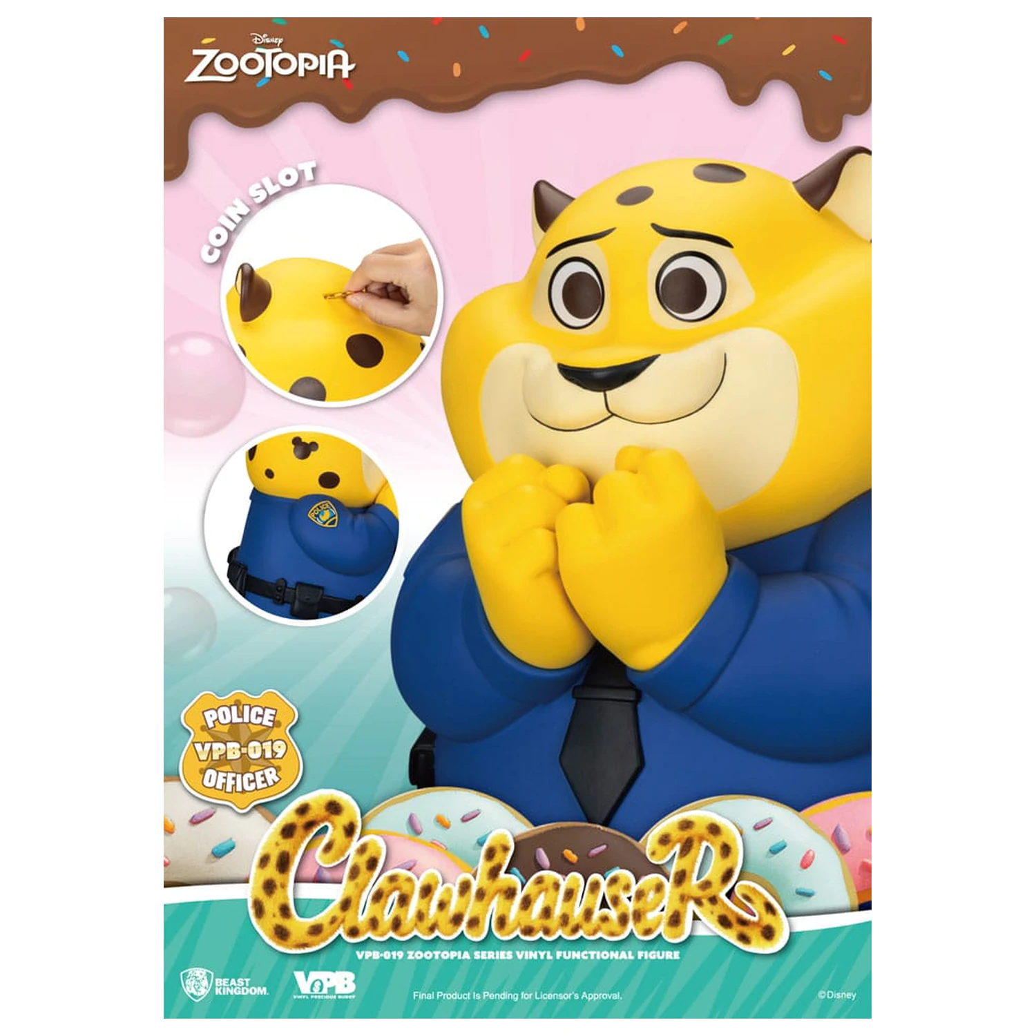 Zootopia Piggy Vinyl Bank Clawhauser 40 cm skarbonka winylowa zdjęcie produktu