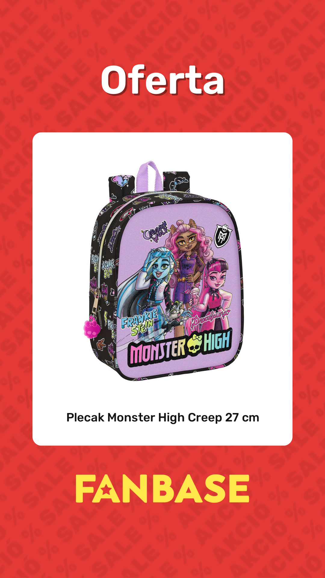 Promocja: Plecak Monster High Creep 27 cm