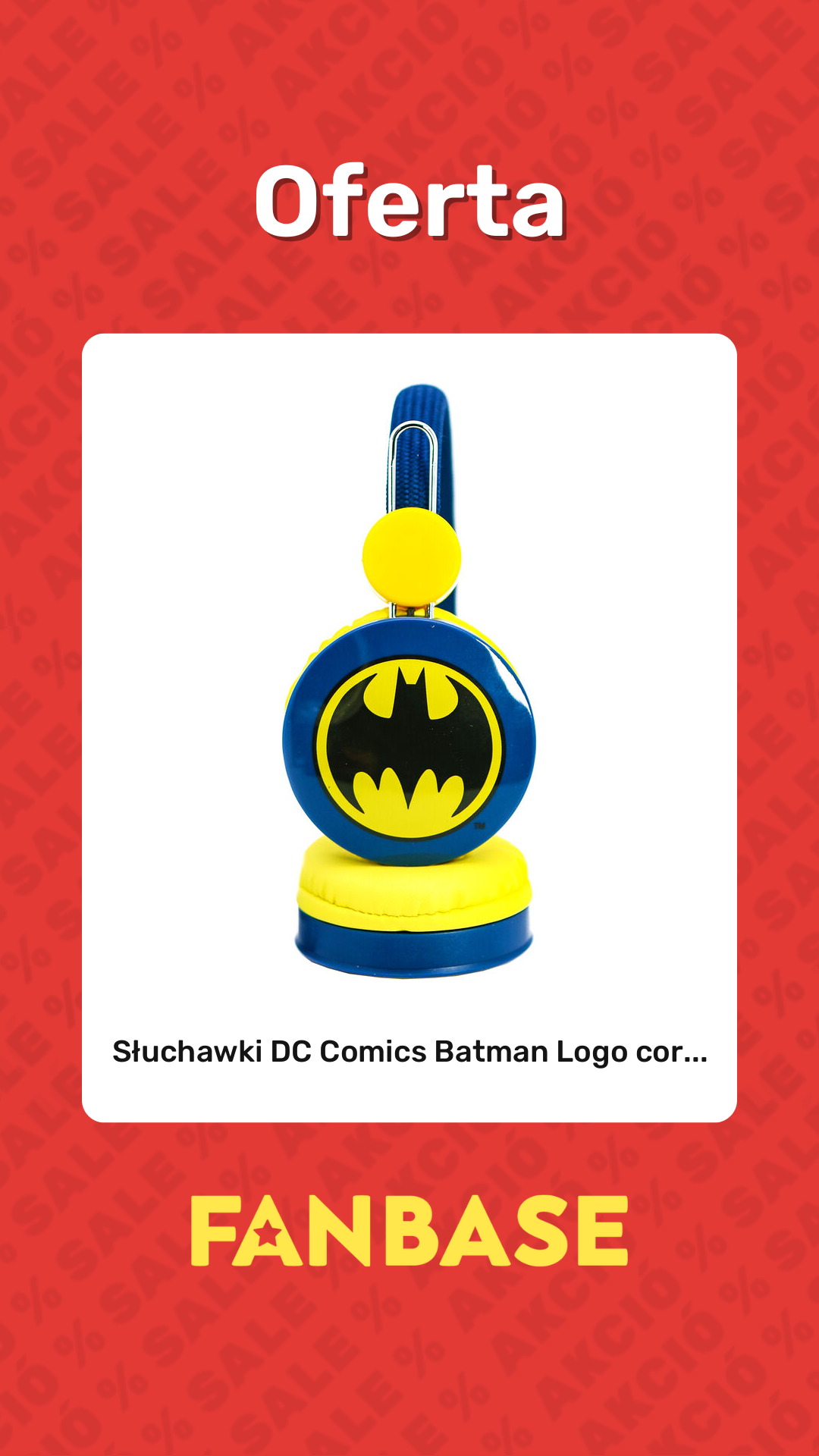Promocja: Słuchawki DC Comics Batman Logo cor...
