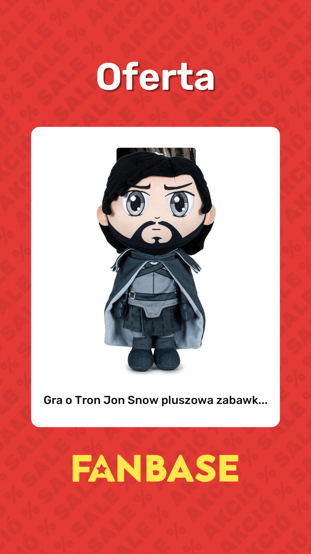 Promocja: Gra o Tron Jon Snow pluszowa zabawk...