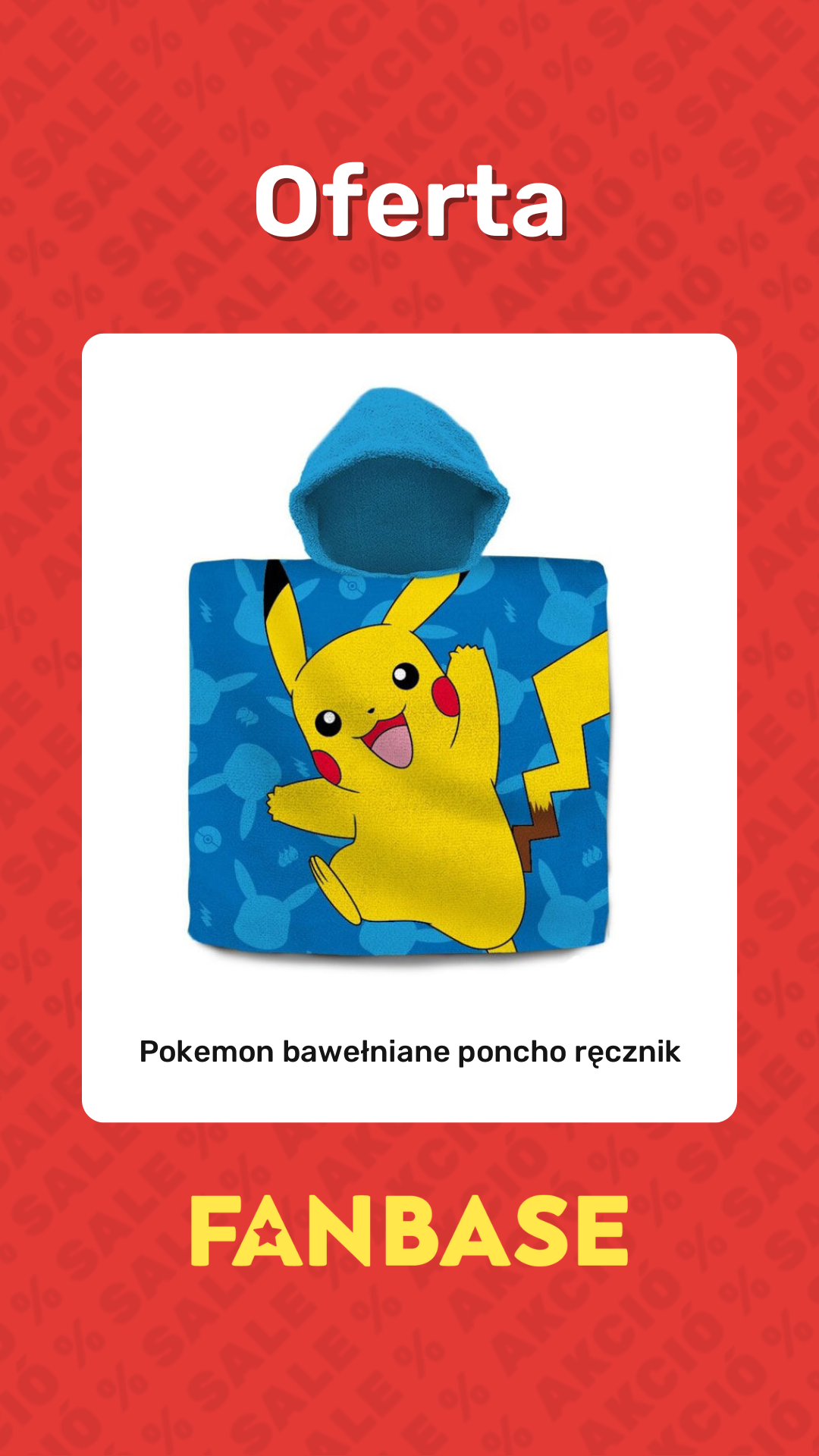 Promocja: Pokemon bawełniane poncho ręcznik