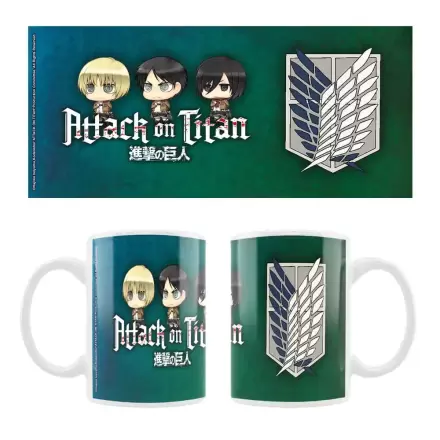 Attack on Titan Ceramiczny Kubek Eren, Mikasa & Armin Chibi Style termékfotója