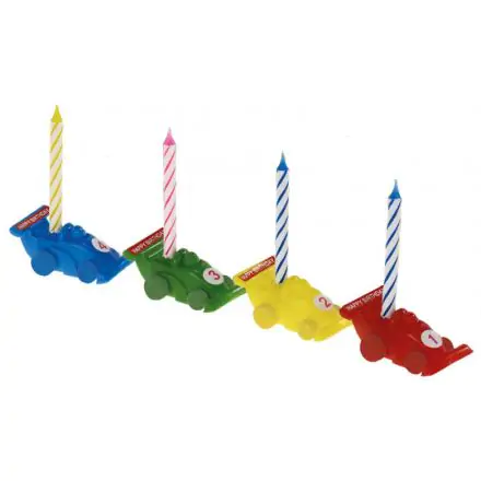 Zestaw 4 Kolorowych Świeczek Urodzinowych Happy Birthday Cars zdjęcie produktu