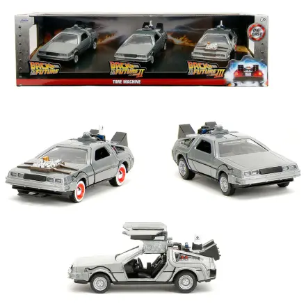 Back to the Future 40th Anniversary Time Machine pack 3 Delorean zestaw zdjęcie produktu
