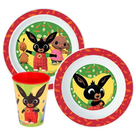 Bing Happy Bunny Dinnerware Set, zestaw micro plastikowych naczyń ze szkłem zdjęcie produktu