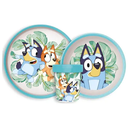 Bluey Leaves antypoślizgowy zestaw naczyń do jedzenia, Micro Plastic Zestaw zdjęcie produktu