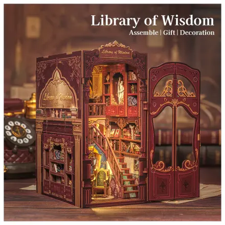 BOOK NOOK KIT DIY Library of Wisdom 281 sztuk + zestaw konstrukcyjny ze światłem LED zdjęcie produktu