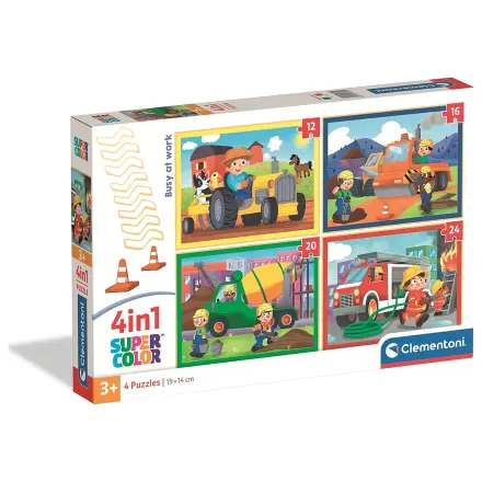 Busy at Work Puzzle 4w1 Clementoni zdjęcie produktu
