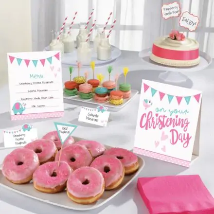 Zestaw dekoracji stołu na chrzest 12 szt. zdjęcie produktu