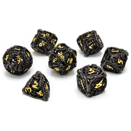 CritStones Hollow Metal Dice Set Soulreaper Gold zdjęcie produktu