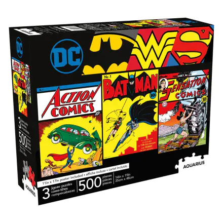 DC Comics Jigsaw Puzzle Batman, Superman, Wonder Woman zestaw 3 układanek (500 elementów) zdjęcie produktu