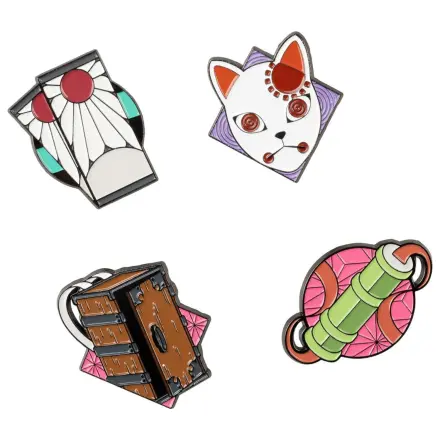 Demon Slayer Kimetsu no Yaiba zestaw 4 przypinek zdjęcie produktu