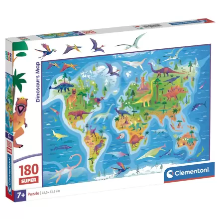 Mapa Dinozaurów super puzzle 180 elementów termékfotója