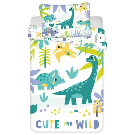 Dinosaur Cute & Wild Poszwa na kołdrę dla dzieci w wieku przedszkolnym zdjęcie produktu