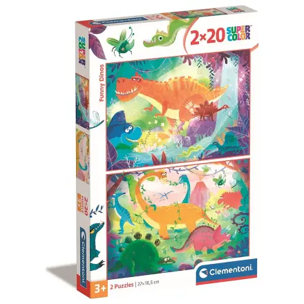 Zabawny Dinozaur 2x20-elementowe Puzzle Clementoni zdjęcie produktu