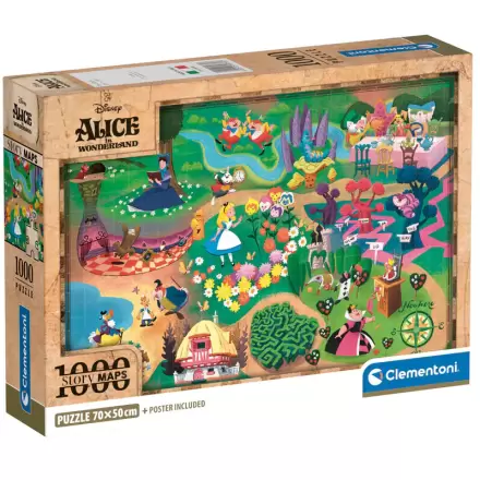 Disney Alicja w Krainie Czarów Mapa puzzle 1000 elementów termékfotója