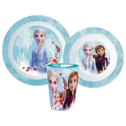 Disney Frozen Niebieski Leśny Zestaw Naczyń Stołowych, Zestaw z mikro plastiku, ze szklanką 260 ml zdjęcie produktu