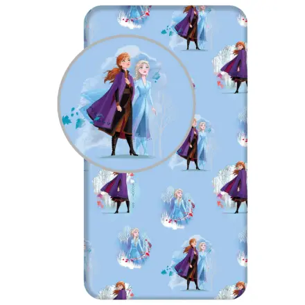 Disney Frozen Prześcieradło z Gumką Blue Leaves 90x200 cm zdjęcie produktu
