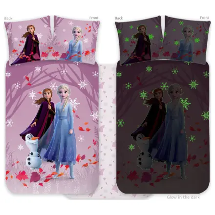 Disney Frozen Fioletowa, świecąca w ciemności poszewka na kołdrę dla dzieci i przedszkolaków zdjęcie produktu