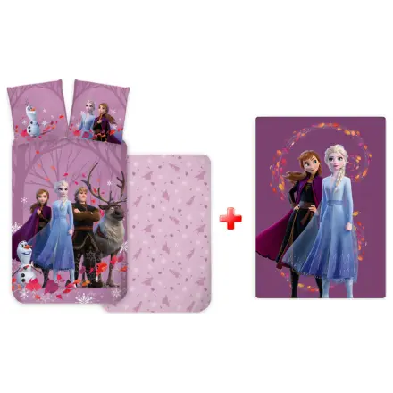 Disney Frozen Fioletowy Wind Kids' Toddler Zestaw Poszewka na kołdrę i Koc Fleece zdjęcie produktu
