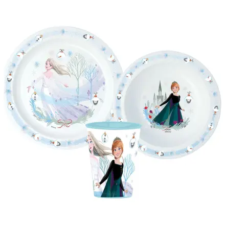 Disney Frozen Royally Cool Christmas Dinnerware Set, Micro Plastic Set, ze Szklanką 260 ml zdjęcie produktu