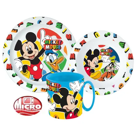 Disney Mickey Cool Summer zestaw obiadowy, micro plastic set z kubkiem 350 ml zdjęcie produktu