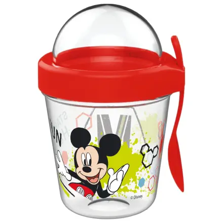 Disney Mickey Kubek Fun Cup z pokrywką na przekąski i łyżeczką 350 ml zdjęcie produktu