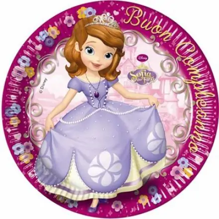 Disney Sofia the First Happy Birthday, Sofia the First Papierowe Talerzyki 8 szt. - 23 cm zdjęcie produktu