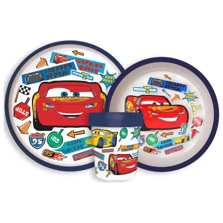 Disney Cars Stickers Go antypoślizgowy zestaw naczyń obiadowych, zestaw Micro Plastic zdjęcie produktu