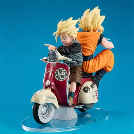 Dragonball Z 05 Desktop Real McCoy PVC Diorama Super Saiyan Son Goku & Super Saiyan Son Gohan & Motocykl 16 cm termékfotója