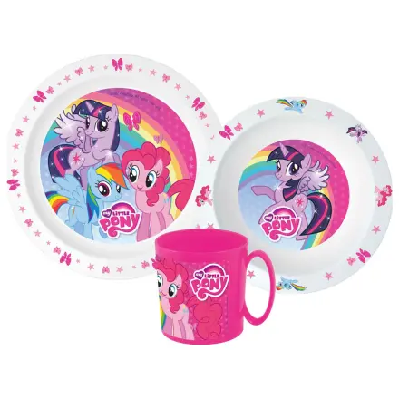 My Little Pony Różowy zestaw naczyń obiadowych, Micro plastikowy zestaw z kubkiem zdjęcie produktu