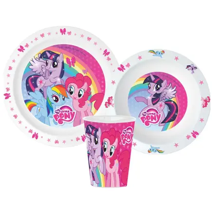 My Little Pony Różowy Zestaw Zastawy Stołowej, Micro Plastic Set, ze Szklanką 260 ml zdjęcie produktu