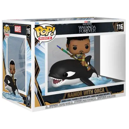 Black Panther: Wakanda Forever POP! Rides Super Deluxe Figurka Winylowa Namor z Orką 15 cm termékfotója