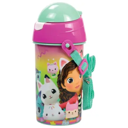 Gabby's Dollhouse Color Fade plastikowa butelka na wodę ze słomką i zawieszką 500 ml zdjęcie produktu