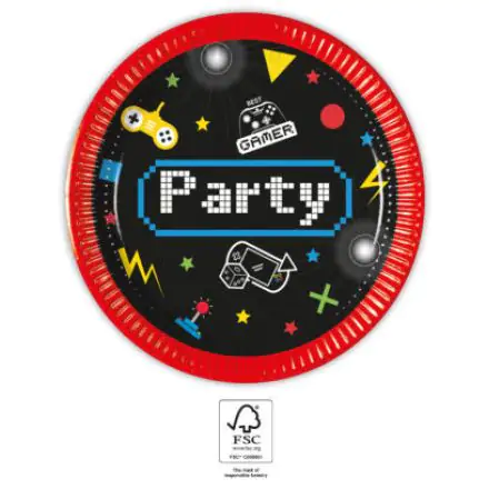 Talerzyki papierowe Gaming Party 8 szt. 20 cm FSC zdjęcie produktu