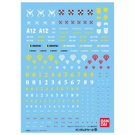 Kalkomanie wodne Kalkomanie Gundam 28 HGUC Zeon MS 1 zestaw akcesoriów do modelu zdjęcie produktu