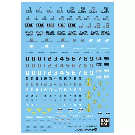 Kalkomanie wodne Gundam Decal 30 HGUC Earth Federation 1 model kit accessory pack zdjęcie produktu