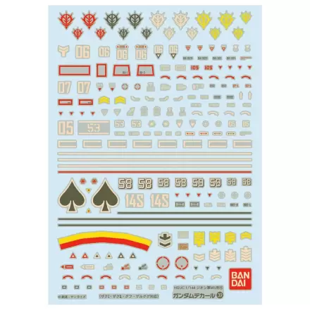 Kalkomanie wodne Gundam Decal 39 HGUC Zeon 4 akcesoria do modelu kit zdjęcie produktu