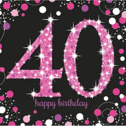 Happy Birthday 40 serwetek, 16 szt., 33*33 cm zdjęcie produktu
